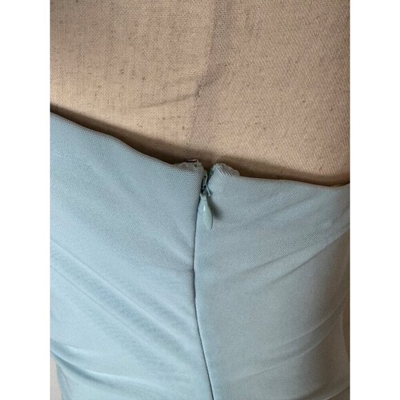 Bec+Bridge Dress Women 10 Dolphin Blue  Elzette Strapless Asymmetric Midi NWT‎ - Picture 9 of 14